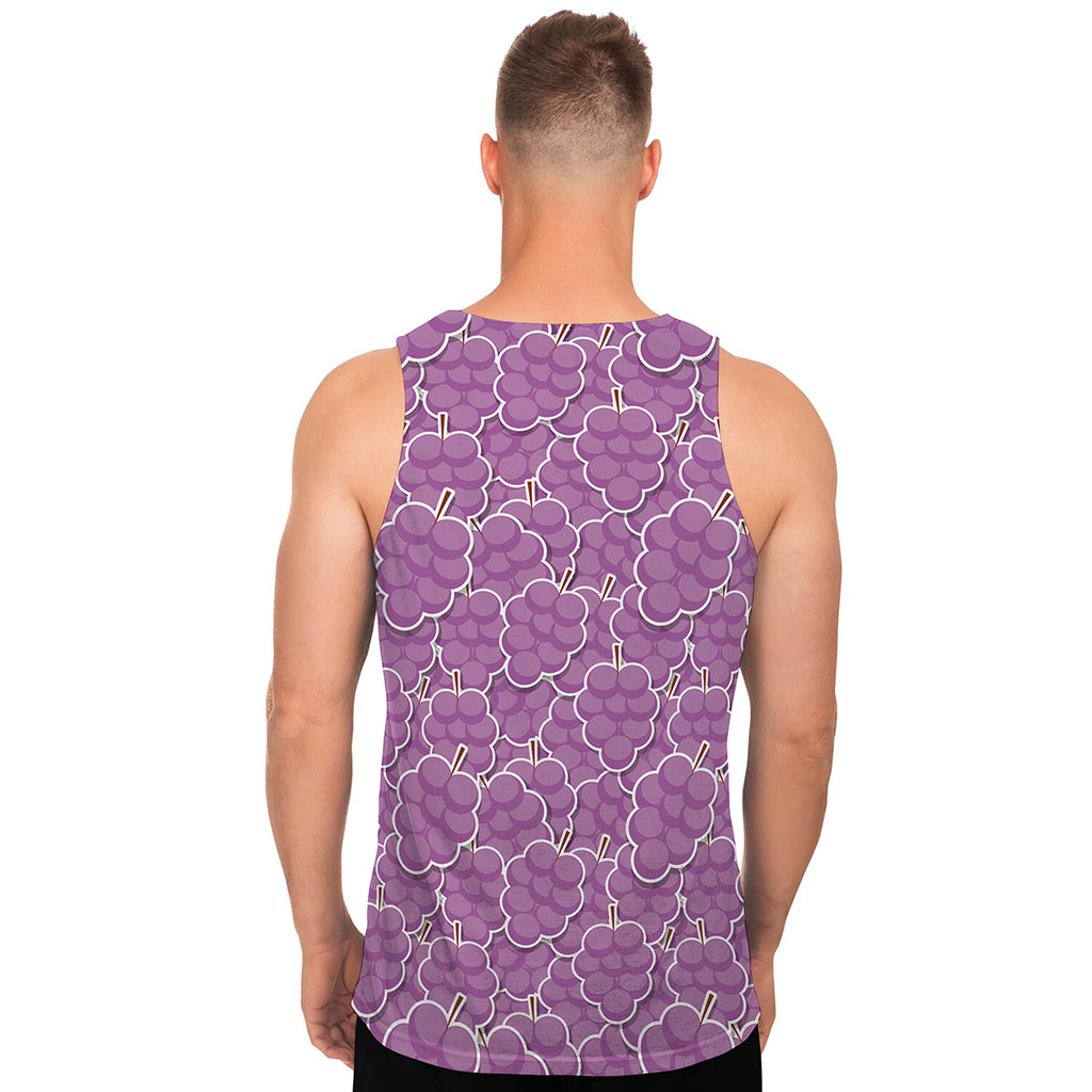 Cute Grape Pattern Print Men's Tank Top