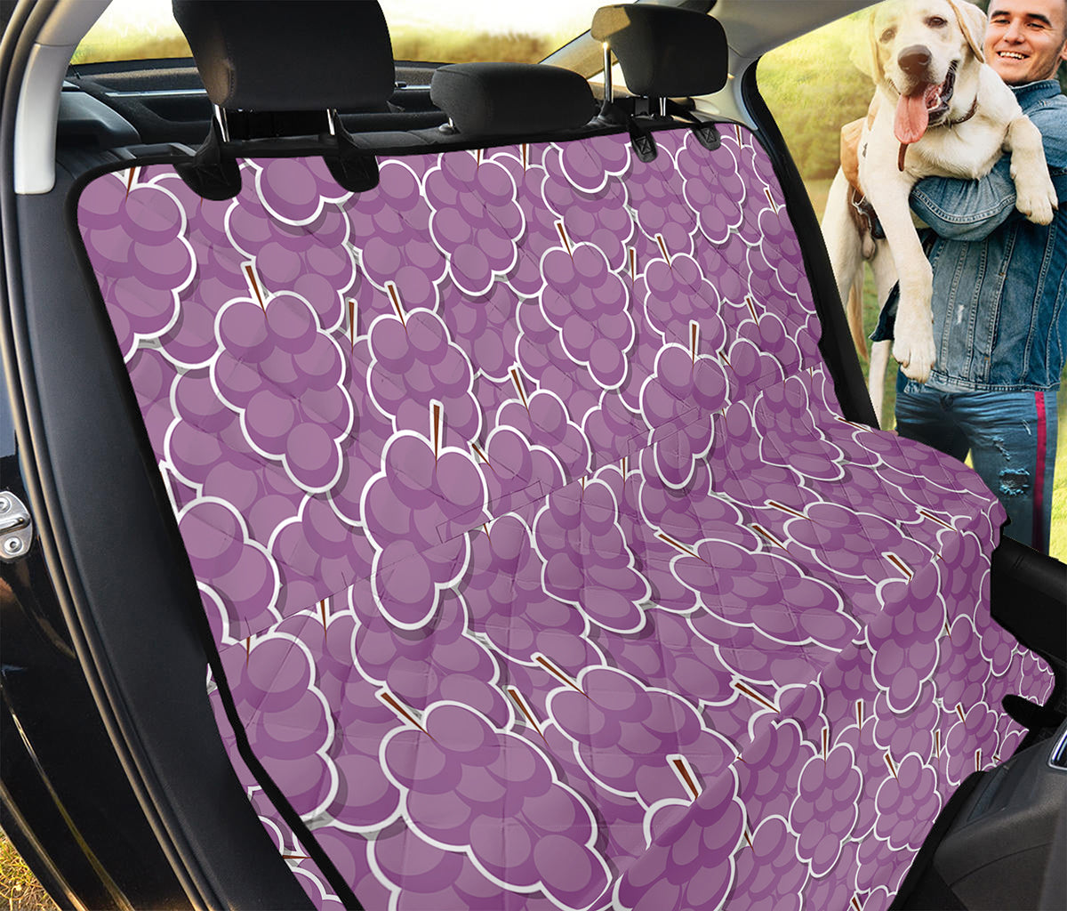 Cute Grape Pattern Print Pet Car Back Seat Cover