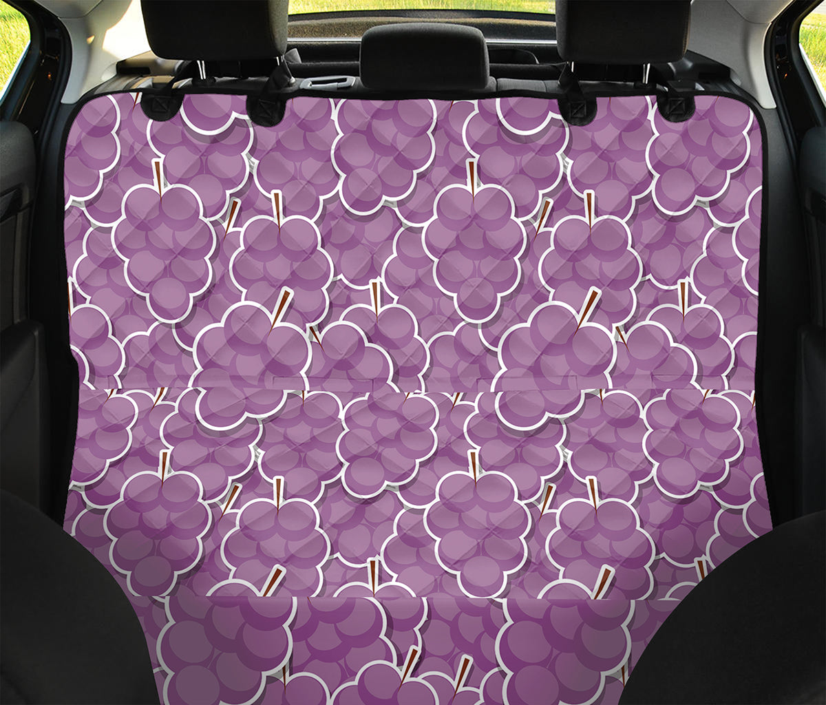 Cute Grape Pattern Print Pet Car Back Seat Cover