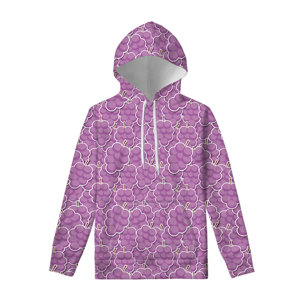 Cute Grape Pattern Print Pullover Hoodie