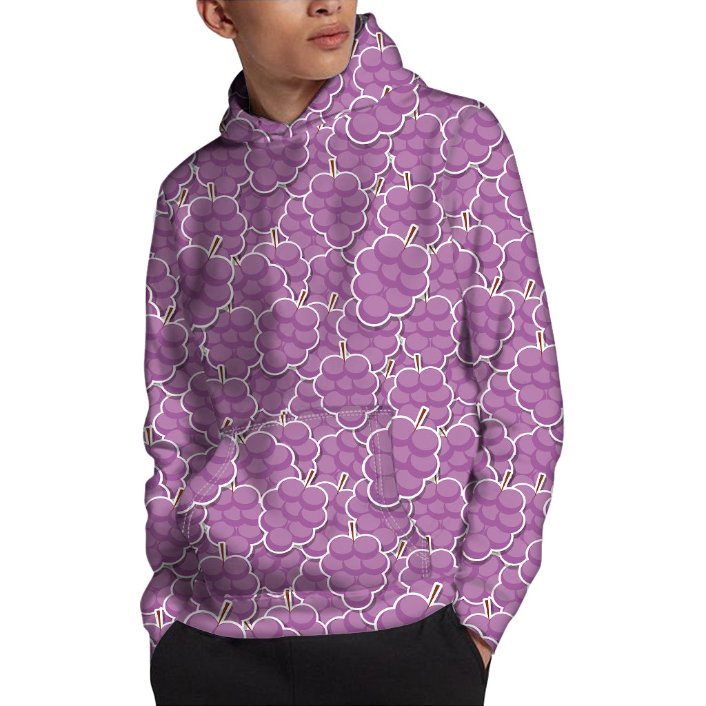 Cute Grape Pattern Print Pullover Hoodie