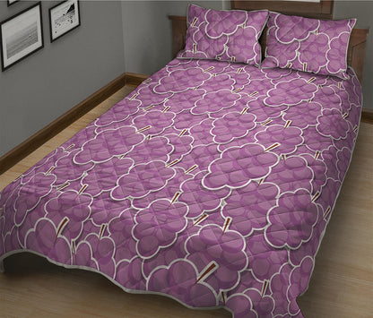 Cute Grape Pattern Print Quilt Bed Set