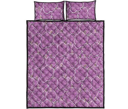 Cute Grape Pattern Print Quilt Bed Set