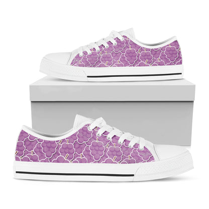 Cute Grape Pattern Print White Low Top Shoes