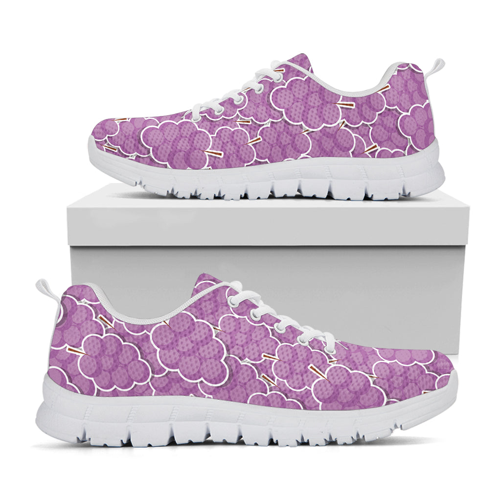 Cute Grape Pattern Print White Sneakers