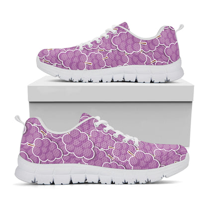 Cute Grape Pattern Print White Sneakers