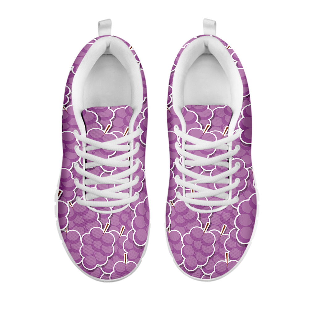 Cute Grape Pattern Print White Sneakers