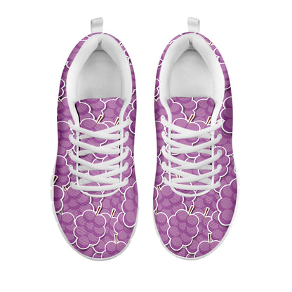 Cute Grape Pattern Print White Sneakers