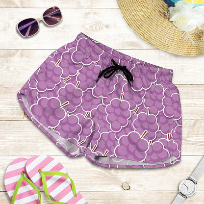 Cute Grape Pattern Print Women's Shorts