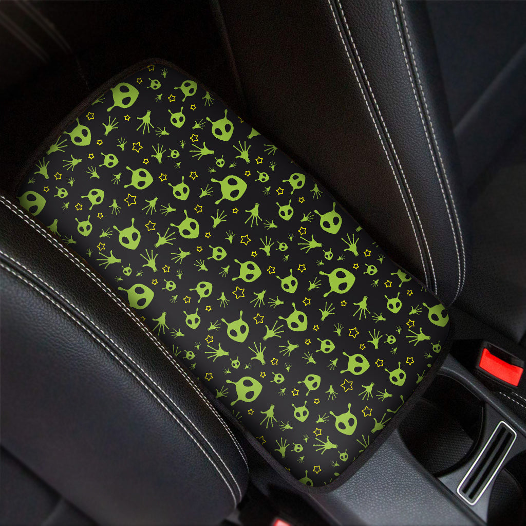 Cute Green Alien Pattern Print Car Center Console Cover