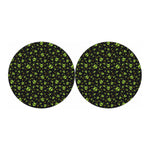 Cute Green Alien Pattern Print Car Coasters