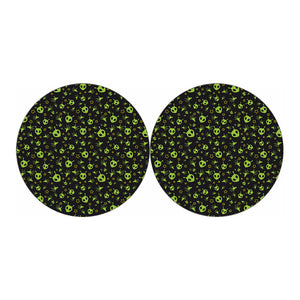 Cute Green Alien Pattern Print Car Coasters