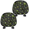 Cute Green Alien Pattern Print Car Headrest Covers