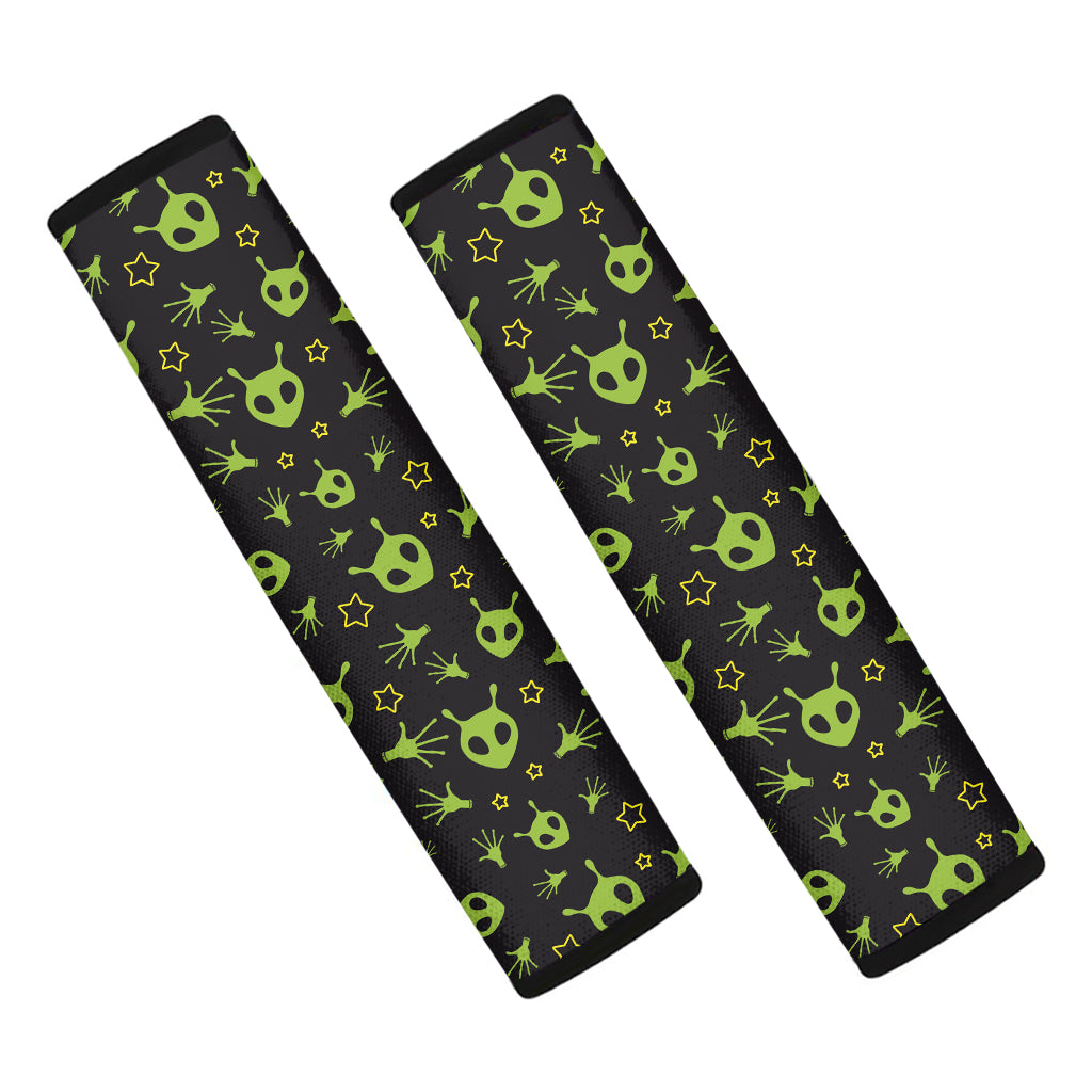 Cute Green Alien Pattern Print Car Seat Belt Covers