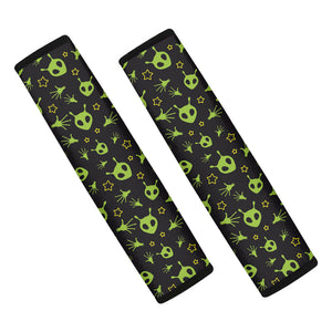 Cute Green Alien Pattern Print Car Seat Belt Covers