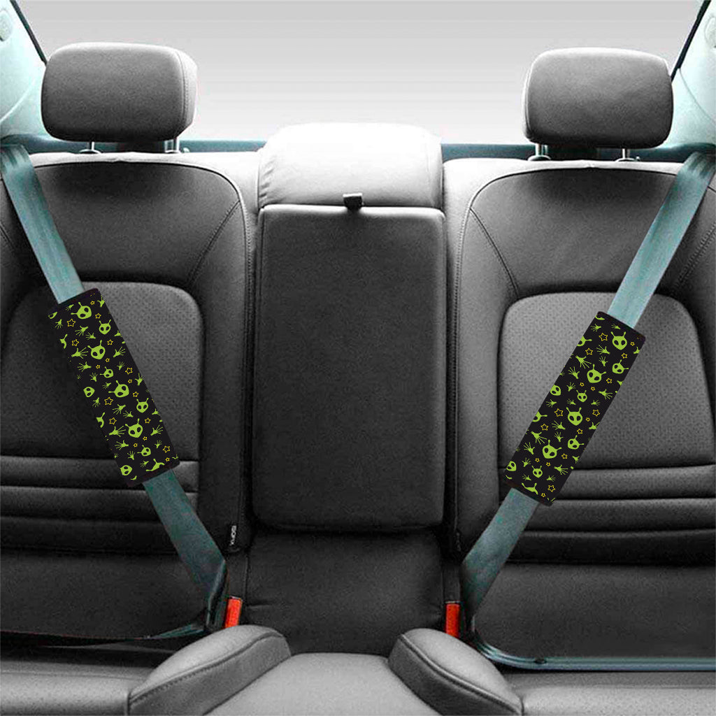 Cute Green Alien Pattern Print Car Seat Belt Covers