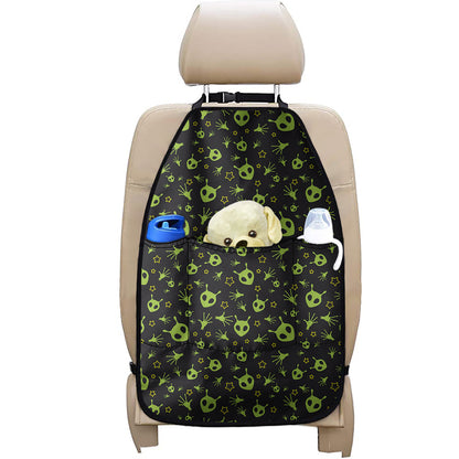 Cute Green Alien Pattern Print Car Seat Organizers