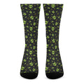 Cute Green Alien Pattern Print Crew Socks