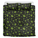 Cute Green Alien Pattern Print Duvet Cover Bedding Set