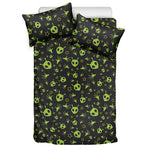 Cute Green Alien Pattern Print Duvet Cover Bedding Set