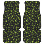 Cute Green Alien Pattern Print Front and Back Car Floor Mats