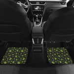 Cute Green Alien Pattern Print Front and Back Car Floor Mats