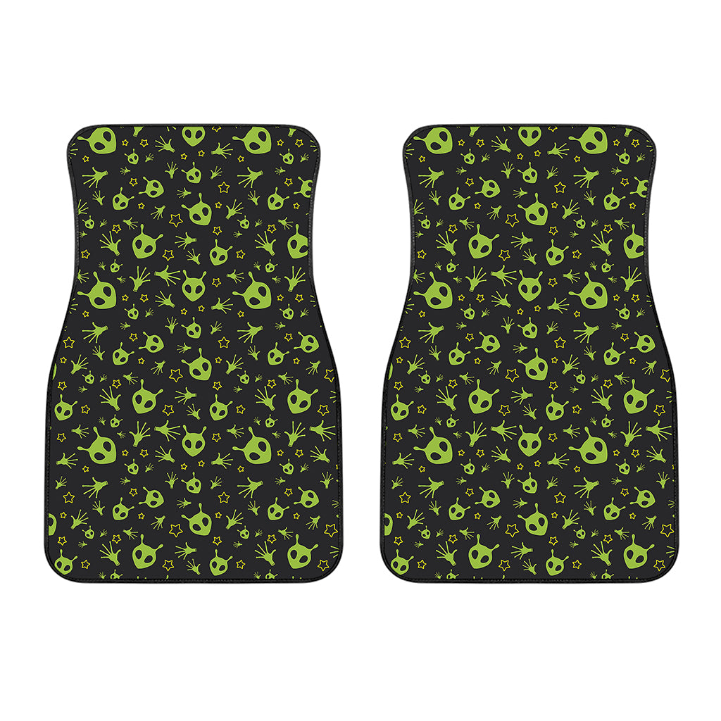 Cute Green Alien Pattern Print Front Car Floor Mats