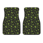 Cute Green Alien Pattern Print Front Car Floor Mats