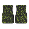 Cute Green Alien Pattern Print Front Car Floor Mats