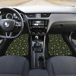 Cute Green Alien Pattern Print Front Car Floor Mats