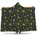Cute Green Alien Pattern Print Hooded Blanket
