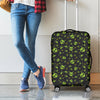 Cute Green Alien Pattern Print Luggage Cover