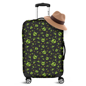 Cute Green Alien Pattern Print Luggage Cover