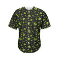 Cute Green Alien Pattern Print Men's Baseball Jersey