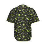 Cute Green Alien Pattern Print Men's Baseball Jersey