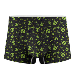 Cute Green Alien Pattern Print Men's Boxer Briefs