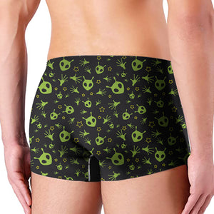 Cute Green Alien Pattern Print Men's Boxer Briefs