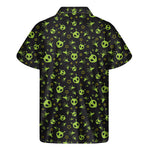 Cute Green Alien Pattern Print Men's Short Sleeve Shirt