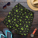 Cute Green Alien Pattern Print Men's Shorts