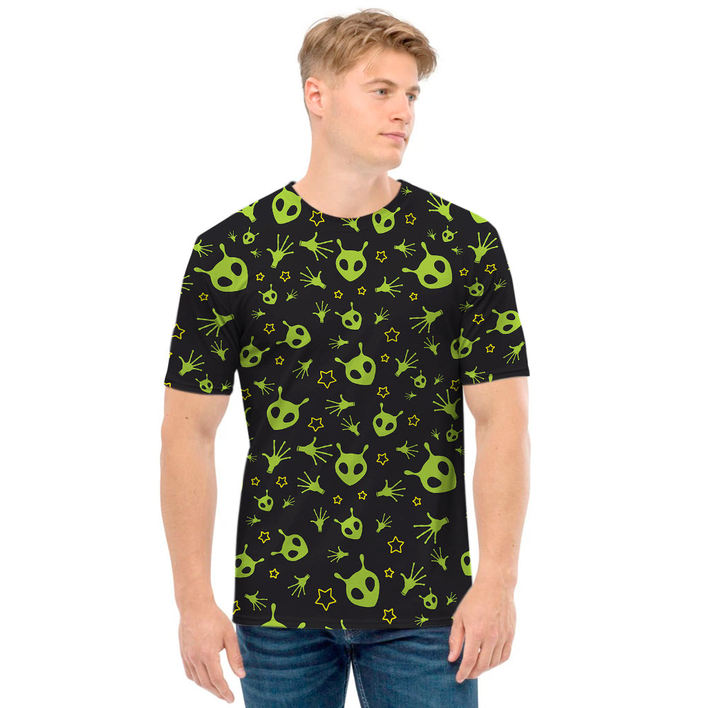 Cute Green Alien Pattern Print Men's T-Shirt