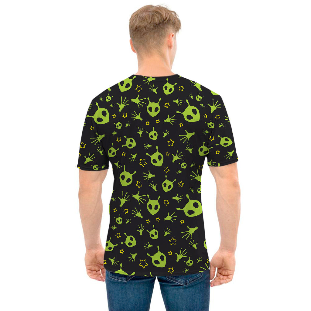 Cute Green Alien Pattern Print Men's T-Shirt