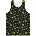 Cute Green Alien Pattern Print Men's Tank Top