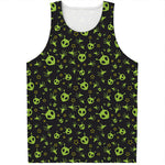 Cute Green Alien Pattern Print Men's Tank Top