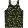 Cute Green Alien Pattern Print Men's Tank Top