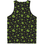 Cute Green Alien Pattern Print Men's Tank Top