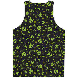 Cute Green Alien Pattern Print Men's Tank Top