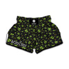 Cute Green Alien Pattern Print Muay Thai Boxing Shorts