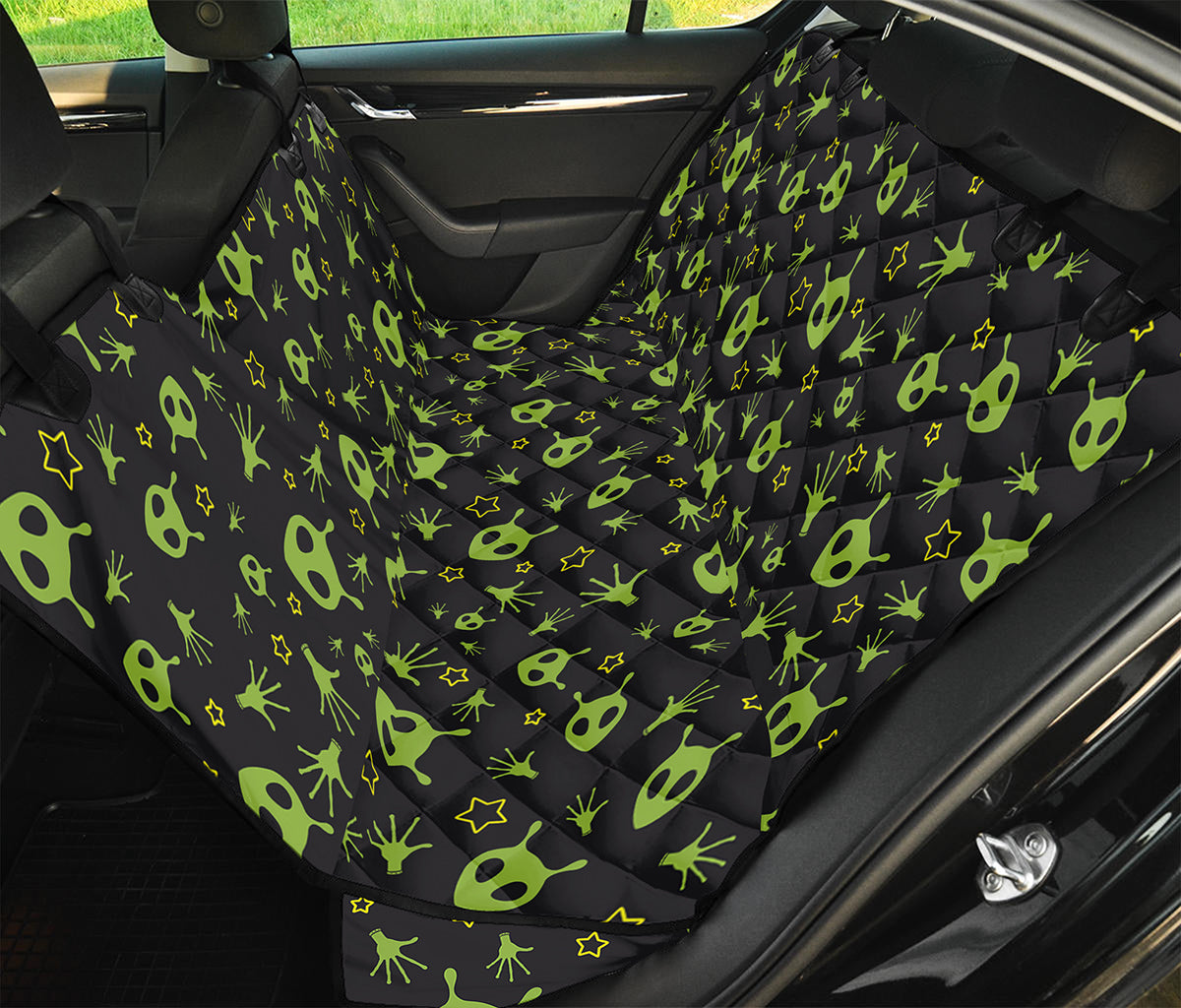 Cute Green Alien Pattern Print Pet Car Back Seat Cover