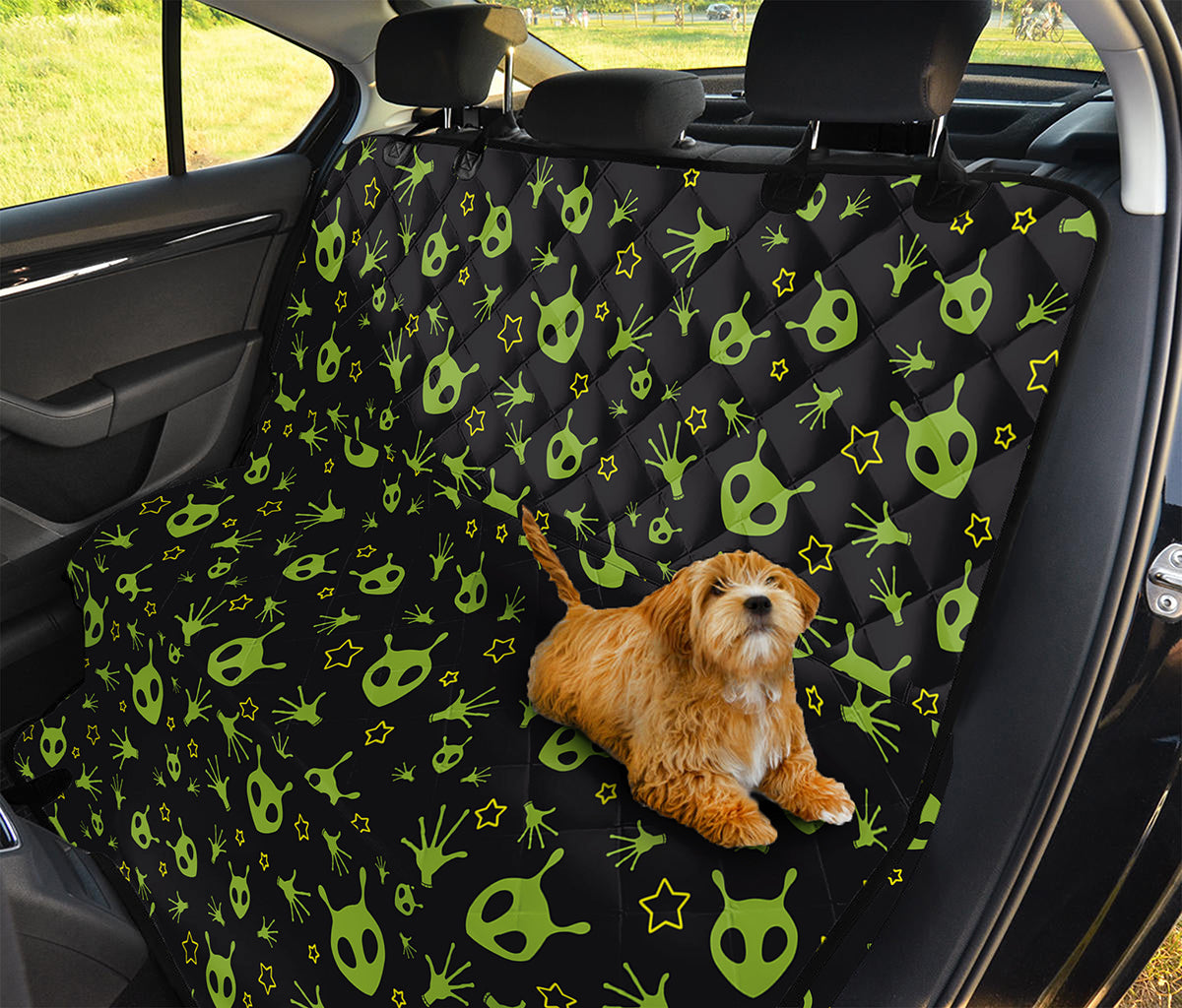 Cute Green Alien Pattern Print Pet Car Back Seat Cover