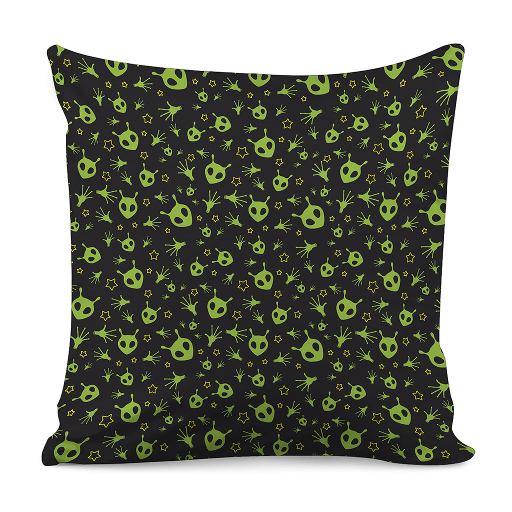 Cute Green Alien Pattern Print Pillow Cover